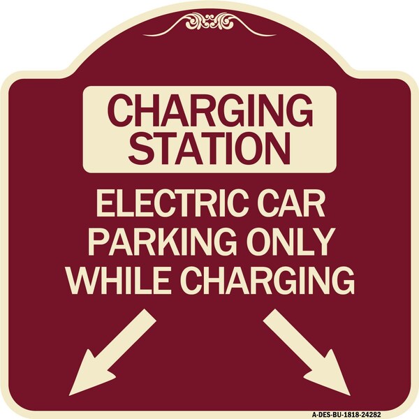 Charging Station Electric Car Parking Only While Charging with Left and Right Down Po, BU-1818-24282